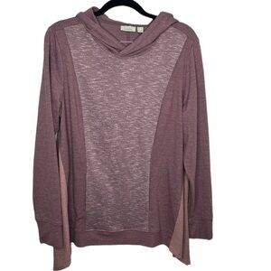 LOGO Lounge Light Purple Lightweight Asymmetrical Waffle Hoodie Women's Sz L